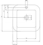KOLO COCKTAIL štvorcové umývadlo zápustné 45 x 45 cm hĺbka 12,5 cm s otvorom pre batériu