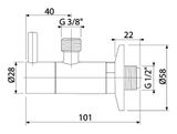 ALCAPLAST ARV001-ANTIC ventil rohový guľový s filtrom, s rozetou, 1/2&quot; x 3/8&quot;, bronz antic, ARV001-ANTIC