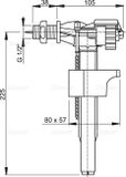 ALCAPLAST 1/2&quot; ventil napúšťací ku keramickým splachovacím nádržkám, A15-1/2&quot;