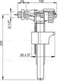ALCAPLAST 1/2&quot; ventil napúšťací k plastovým splachovacím nádržkám, A15P-1/2&quot;