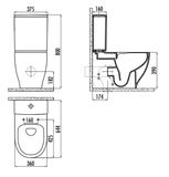 ALEA MAR RIM-OFF WC a bidet (2 v 1) kombi s nádržkou s dual splachovaním, zadný/spodný odpad, MA3641