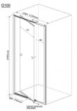 AQUALINE AMICO 100cm dvere do niky alebo do kombinácie / sprchový kút rohový, biely profil, číre sklo, G100