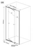 AQUALINE AMICO 80cm dvere do niky alebo do kombinácie / sprchový kút rohový, biely profil, číre sklo, G80