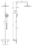 AQUALINE SKY sprchový stĺp teleskopický s nástennou termostatickou batériou, chróm, 1202-18