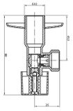 AQUALINE ventil rohový guľový 3/8&quot;x1/2&quot;, 2 ks, chróm, 5306