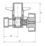 AQUALINE ventil práčkový guľový 3/4&quot;x1/2&quot; so spätným ventilom, chróm, 5310