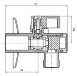 AQUALINE ventil rohový guľový 3/8&quot;x1/2&quot; s filtrom, 2 ks, chróm, 5312