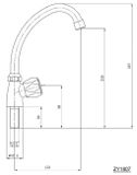 AQUALINE ventil stojančekový vysoký s otočnou hubicou, chróm, ZY1807
