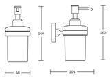 AQUALINE SAMBA dávkovač tekutého mydla, mliečne sklo, chróm, SB119