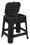 AQUALINE stolička kúpeľňová s úložným priestorom, plast, čierna, 90902B
