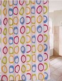 AQUALINE PE 180 x 200cm záves sprchový textilný, tvary, viacfarebný, ZV026