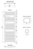 AQUALINE ALYA 50 x 142cm 457W kúpeľňový radiátor oblý, bočné pripojenie, chróm, LLC203