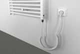 AQUALINE DIRECT-E 60 x 132cm 600W rovný kúpeľňový radiátor pre elektrické vykurovanie, komplet, biely, ILE36T