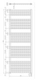 AQUALINE DIRECT-E 60 x 168cm 800W rovný kúpeľňový radiátor pre elektrické vykurovanie, komplet, biely, ILE66T