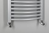 AQUALINE ORBIT 45,5 x 98,6cm 432W oblý kúpeľňový radiátor, bočné pripojenie, strieborná štruktúra, ILA94E