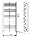 AQUALINE TONDI-E 45 x 97cm 300W kúpeľňový radiátor elektrický, komplet, čierny, DE456T