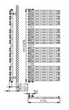 AQUALINE TUBINI 49,6 x 112,6cm 529W vykurovacie teleso, stredové pripojenie, antracit, DC305T