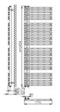 AQUALINE TUBINI 59,6 x 145,4cm 813W vykurovacie teleso, stredové pripojenie, biela, DC320T