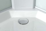 AQUALINE AIGO 90cm sprchový kút štvrťkruhový komplet s vaničkou a sprchou, profil biely, sklo číre, YB93