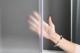 AQUALINE ALAIN 90cm sprchový kút štvorcový, biely profil, matné sklo, BTQ900