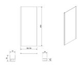 AQUALINE AMADEO 80cm bočná stena do kombinácie, biely profil, matné sklo, BTP80