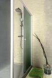 AQUALINE AMADEO 110cm dvere do niky alebo do kombinácie ako rohový kút, biely profil, matné sklo, BTS110