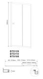 AQUALINE AMADEO 120cm dvere do niky alebo do kombinácie ako rohový kút, biely profil, matné sklo, BTS120