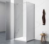 AQUALINE WALK-IN 90cm pevná sprchová stena (walk-in, aj bočná do kombinácie), profil chróm, sklo matné, WI090