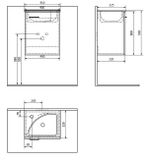 AQUALINE ZOJA / KERAMIA FRESH 40 x 32 x 50cm skrinka pod umývadlo závesná, dub platin, 51048DP