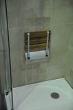 AQUALINE sedadlo do sprchy sklopné, hliník/bambus, AE236