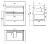 AQUALINE ALTAIR 77,5 x 45,3 x 60cm skrinka pod umývadlo závesná, dub emporio, AI380