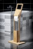 AQUALINE BAMBUS stojan s WC kefou a držiakom toaletného papiera, bambus, BI026