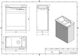 AQUALINE ZOJA / KERAMIA FRESH 44 x 25,3 x 50cm skrinka pod umývadlo závesná, biela, 51046