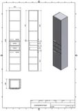 AQUALINE ZOJA / KERAMIA FRESH 35 x 29 x 184cm skrinka vysoká, biela, 51220