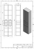 AQUALINE ZOJA / KERAMIA FRESH 50 x 29 x 184cm skrinka vysoká, dub platin, 51296