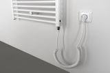 AQUALINE DIRECT-E 45 x 96cm 300W rovný kúpeľňový radiátor pre elektrické vykurovanie, komplet, biely, ILE94T