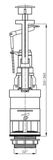 AQUALINE ventil splachovací duálny k WC nádržkám, OVDC001