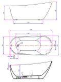 AQUALINE TISA 170 x 80cm vaňa voľne stojaca oválna, celopanel, so sifónom, akrylát, E1780