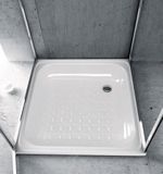 AQUALINE 80cm štvorcová sprchová vanička, oceľová smaltovaná, PD80X80