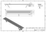 AQUALINE KROKUS 76 x 14cm odtokový žľab nerezový s roštom, do priestoru, 2705-80