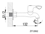 AQUALINE ventil nástenný guľový dlhý, chróm, ZY12062