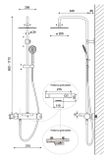 AQUATEK PG-50 sprchový stĺp s nástennou vaňovou termostatickou batériou, chróm, PG50