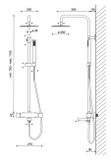 AQUATEK PG-69 sprchový stĺp s nástennou vaňovou termostatickou batériou, chróm, PG69