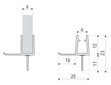 AQUATEK tesnenie spodné 6 pre sklo 6mm, dĺžka 200cm, PVC, S-6-6