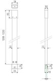AQUATEK K4 120cm rovná zvislá stabilizačná vzpera strop-sklo hranatá, chróm, K4120
