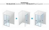 AQUATEK YES BLACK B5 120cm dvere do niky alebo do kombinácie / sprchový kút rohový, profil čierny, sklo číre, YESBLACKB5120CR62
