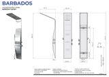 AQUATEK BARBADOS hydromasážny sprchový panel oceĺový, mechanická batéria, nerez, HPBARBADOSMB
