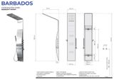 AQUATEK BARBADOS hydromasážny sprchový panel oceĺový, termostatická batéria, nerez, HPBARBADOSTB