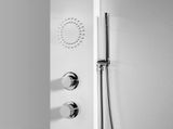 AQUATEK CYPRUS hydromasážny sprchový panel hliníkový, termostatická batéria, biely lesklý, HPCYPRUSTB