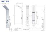 AQUATEK PALMA hydromasážny sprchový panel hliníkový, mechanická batéria, biely lesklý, HPPALMAMB